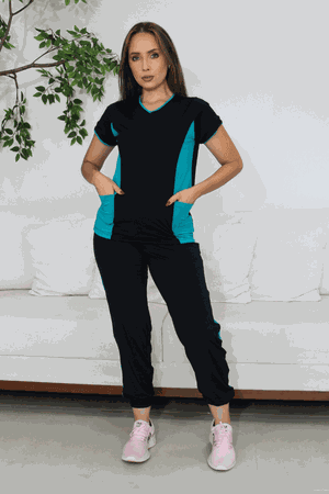 Scrub Confort Bicolor Preto e Verde - Use Anny