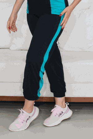 Calça Feminina Confort Bicolor Preto e Verde - Use Anny