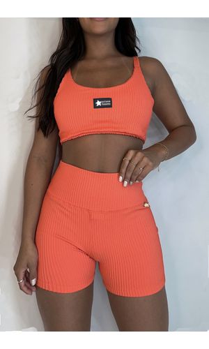 Conjunto Fitness Canelado Laranja 020 - Poliana Finzetto