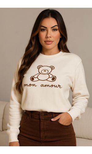 Blusa De Moletom Feminino Bordado I Mon Amour - Poliana Finzetto