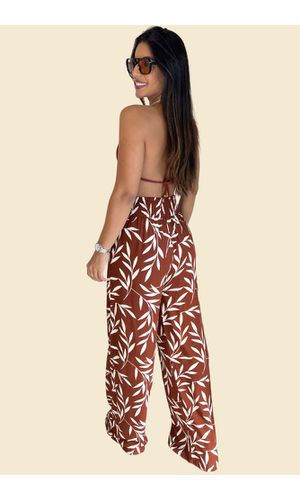 Calça Pantalona Estampada Malia - Poliana Finzetto