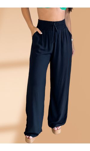 Calça Pantalona Preta Malia - Poliana Finzetto