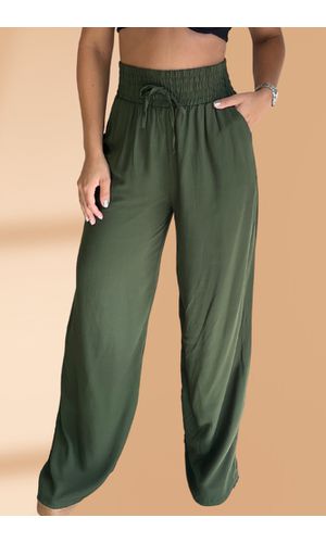 Calça Pantalona Verde Musgo Malia - Poliana Finzetto