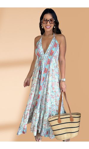 Vestido Seda Encanto Tropical - Poliana Finzetto