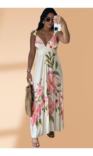 Vestido Viscose Flor - Poliana Finzetto