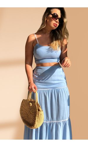 Conjunto Azul Viscose - Poliana Finzetto