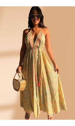 Vestido Lenço Longo Amarelo - Poliana Finzetto
