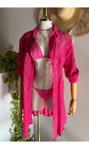 Saída de Praia Camisa Iara Pink - Poliana Finzetto
