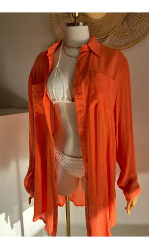 Saída de Praia Camisa Básica Laranja - Poliana Finzetto