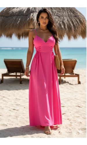 Vestido Viscose Rosa - Poliana Finzetto