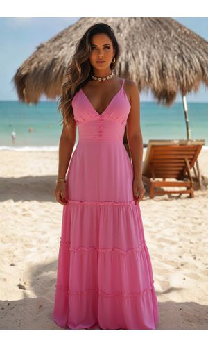 Vestido Botões Rosa - Poliana Finzetto