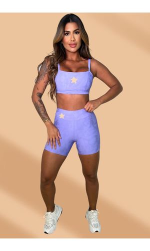 Conjunto Fitness Lilas Jacquard Evolution - Poliana Finzetto