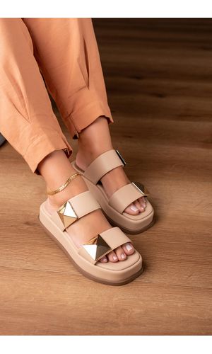 SANDÁLIA FLATFORM MAX PIRÂMIDE 5 CM_160-NUDE - 160... - Cordélia Store