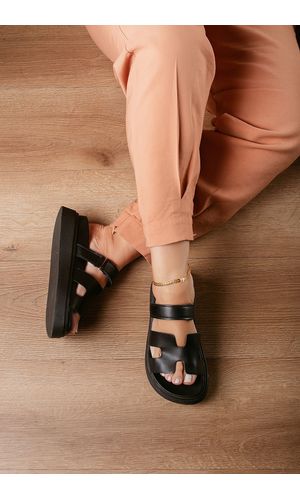 SANDÁLIA PAPETE SOLA ALTA H VELCRO_227 - PRETO - 2... - Cordélia Store