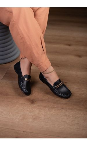 Mocassim Luxo Em Couro Legítimo Fivela_300- Preto ... - Cordélia Store