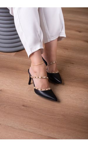 Scarpin Luxo Pirâmide 8cm_347- Preto/ Nude - 347- ... - Cordélia Store