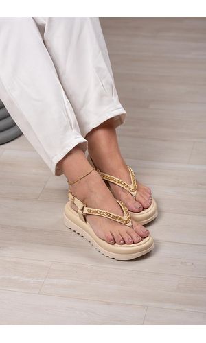 Sandália Flat Dedo Corrente_486- Creme - 486- Crem... - Cordélia Store