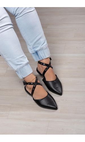 SAPATILHA SLINGBACK TACHAS CRUZADAS_488 - PRETO - ... - Cordélia Store