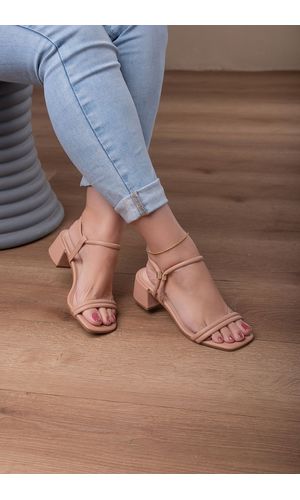 SANDÁLIA BLOCO REGULÁVEL 4,5CM_955 - NUDE - 955- N... - Cordélia Store