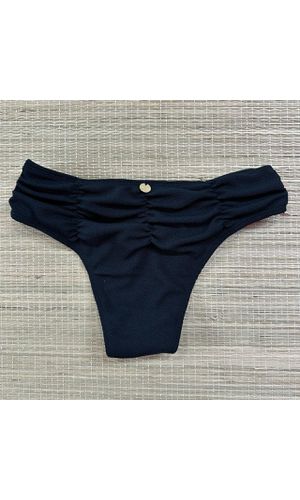 Hot Pants Drapeada Preto Texturizado - DELLYUS