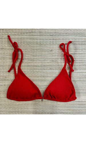 Top Cortininha Vermelho Textura - DELLYUS