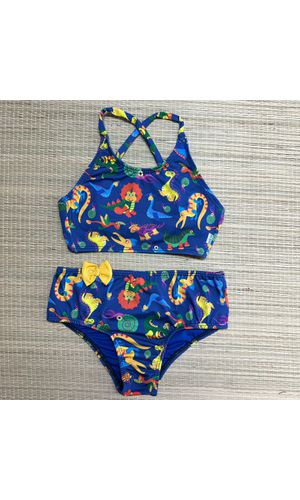 Biquíni Cropped Infantil Dino - DELLYUS
