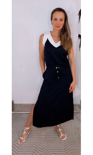 Conjunto Ana Bicolor Preto e Off White - DELLYUS