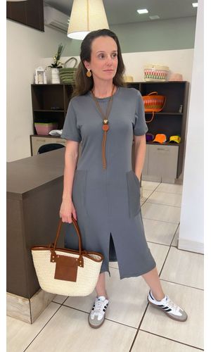 Vestido Lia Chumbo - DELLYUS