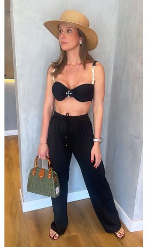 Calça Pantalona Fluit Preta - DELLYUS