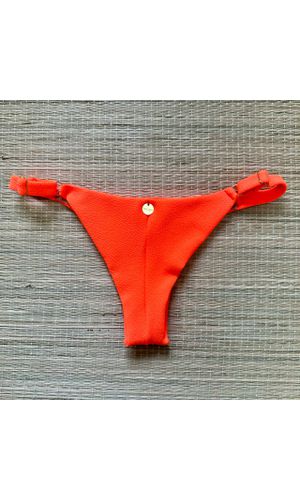 Tanga Fio em Dobra Com Regulagem Laranja Textura - DELLYUS