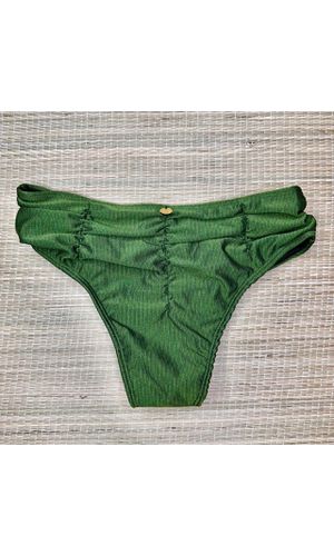 Hot Pants Drapeada Verde Militar Texturizado - DELLYUS