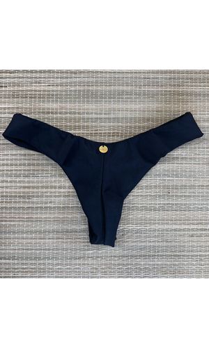 Tanga Fio em Dobra Preto Texturizado - DELLYUS