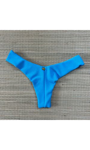 Tanga Fio em Dobra Azul Turquesa Textura - DELLYUS