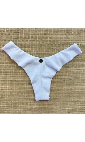 Tanga Fio em Dobra Branco Textura - DELLYUS