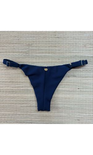 Tanga Fio em Dobra Com Regulagem Marinho Textura - DELLYUS