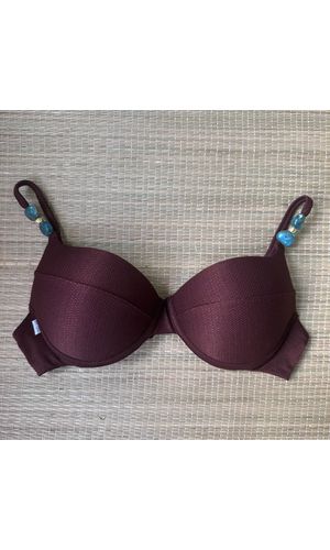 Top Meia Taça com alça com detalhes Coffee - DELLYUS