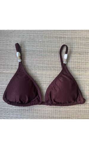 Top Cortininha Detalhes Coffee - DELLYUS