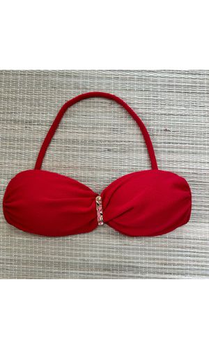 Top Tomara que Caia Vermelho Texturizado - DELLYUS