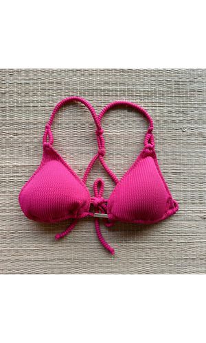 Top Cortininha Nó Pink Texturizado - DELLYUS