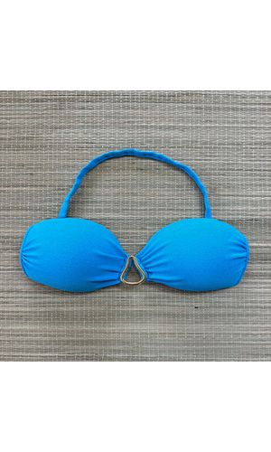 Top Tomara que Caia Azul Turquesa Textura - DELLYUS