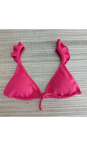 Top Cortininha com Babado Pitaya Textura - DELLYUS