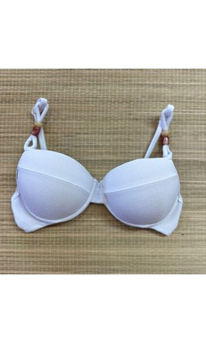 Top Meia Taça com detalhes Branco Textura - DELLYUS