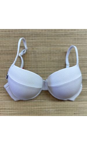 Top Meia Taça Branco Textura - DELLYUS
