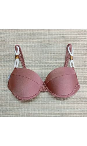 Top Meia Taça com detalhes Bronze Gloss - DELLYUS