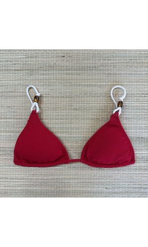 Top Cortininha detalhes Vermelho Textura - DELLYUS