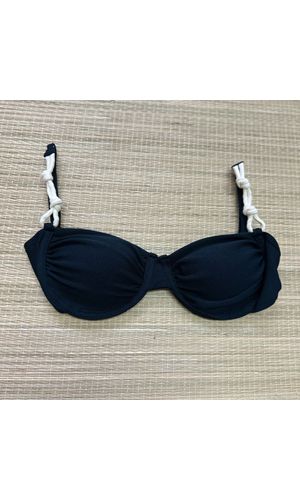Top Meia Taça Verona Preto Textura - DELLYUS
