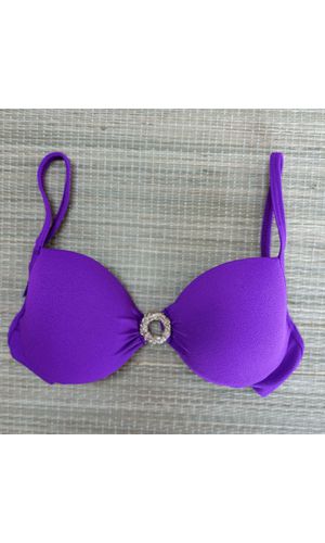 Top Meia Taça frente única Fúcsia Textura - DELLYUS