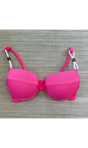 Top Meia Taça com detalhes Pink Textura - DELLYUS
