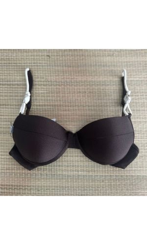 Top Meia Taça com detalhes Marrom Gloss - DELLYUS