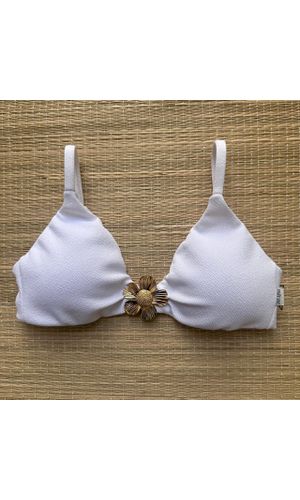 Top Reforçado com detalhe Branco textura - DELLYUS